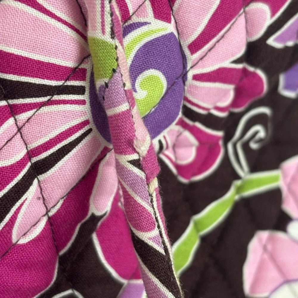 Vera Bradley Purple‎ Punch Floral Black Green Pink Quilted Drawstring Backpack
